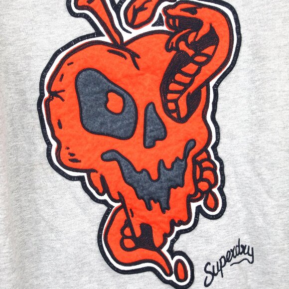 Superdry Crossing Lines Men's Jersey Bomber Jacket Grey & Blue Size 2XL - Picture 7 of 7